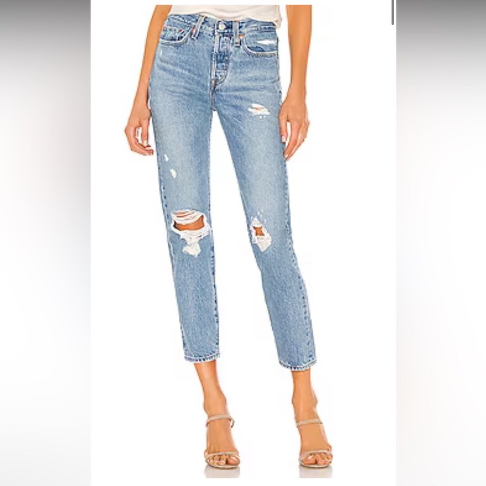 Levi’s Wedgie Icon Fit Jeans Authentically Yours Distressed High Waisted 26